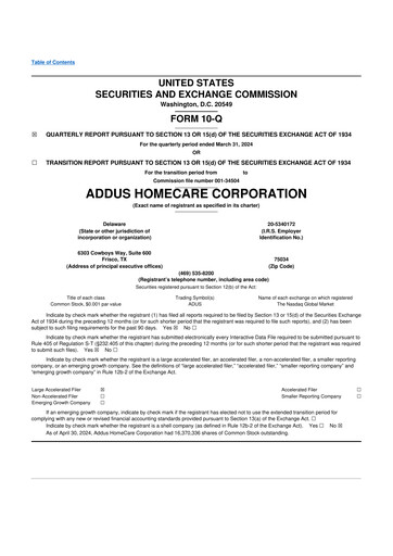 Vorschaubild 
Addus HomeCare 10-Q Quartalsbericht 2024 