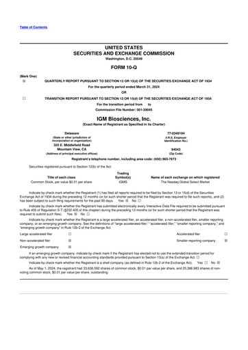 Thumbnail IGM Biosciences 10-Q Quarterly Report FY2024 
