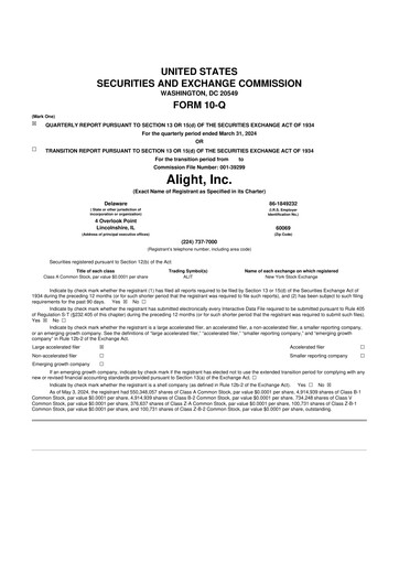 Thumbnail Alight 10-Q Quarterly Report FY2024 