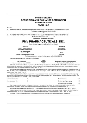 Thumbnail PMV Pharmaceuticals 10-Q Quarterly Report FY2024 