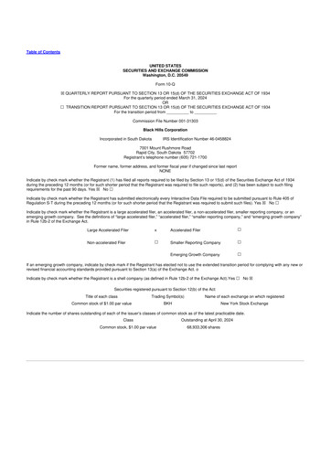 Thumbnail Black Hills 10-Q Quarterly Report FY2024 