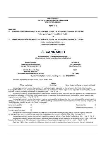 Thumbnail The Cannabist Company 10-Q Quarterly Report FY2024 