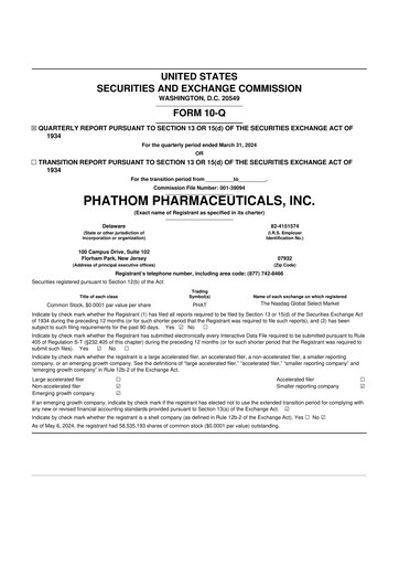 Thumbnail Phathom Pharmaceuticals
 10-Q Quarterly Report FY2024 