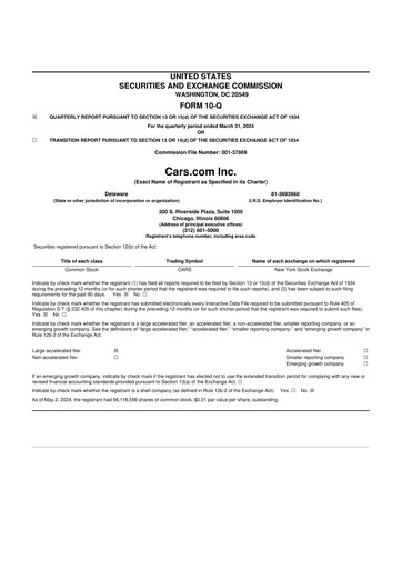 Thumbnail Cars.com 10-Q Quarterly Report FY2024 