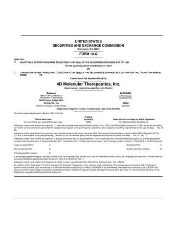 Thumbnail 4D Molecular Therapeutics 10-Q Quarterly Report FY2024 