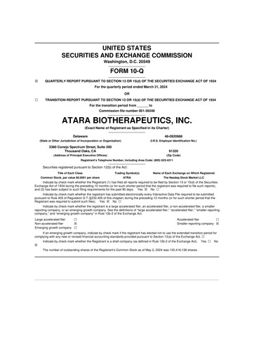 Thumbnail Atara Biotherapeutics 10-Q Quarterly Report FY2024 