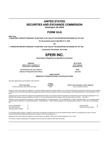 Vorschaubild Xperi 10-Q Quartalsbericht 2024 