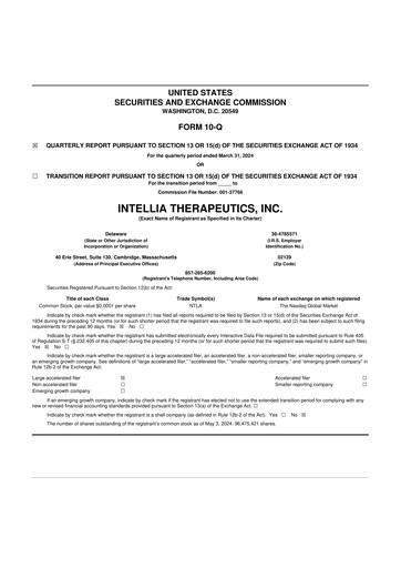 Thumbnail Intellia Therapeutics 10-Q Quarterly Report FY2024 