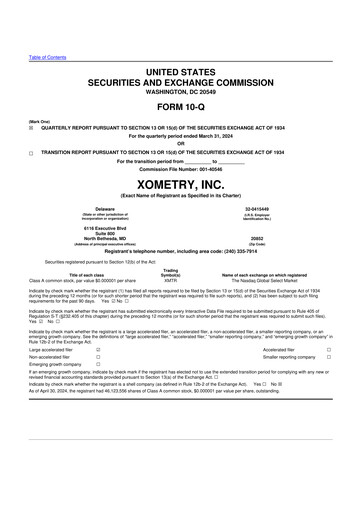 Thumbnail Xometry 10-Q Quarterly Report FY2024 