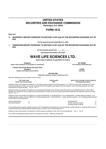 Thumbnail Wave Life Sciences 10-Q Quarterly Report FY2024 