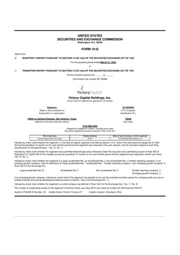 Vorschaubild Victory Capital 10-Q Quartalsbericht 2024 