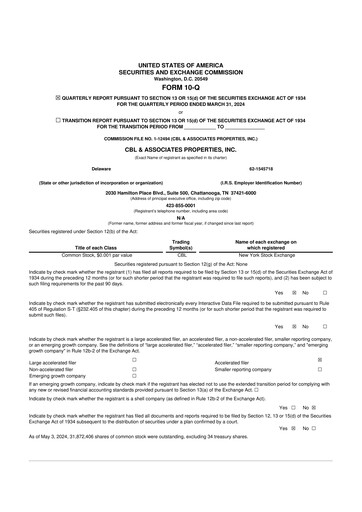 Thumbnail CBL Properties
 10-Q Quarterly Report FY2024 