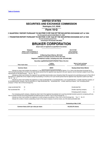 Thumbnail Bruker 10-Q Quarterly Report FY2024 