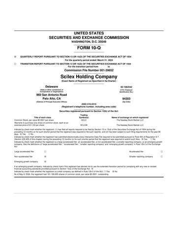 Miniature Scilex Holding 10-Q Rapport trimestriel 2024 