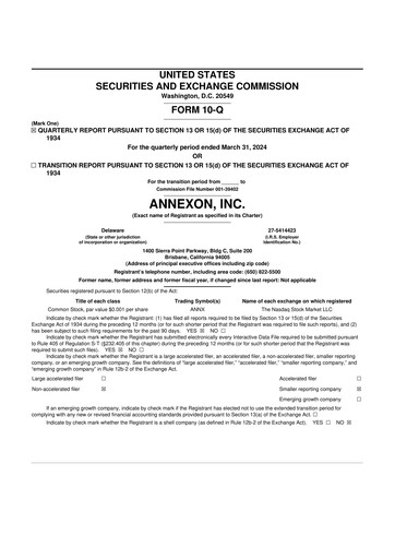 Thumbnail Annexon 10-Q Quarterly Report FY2024 