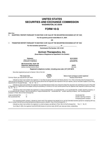 Thumbnail Acrivon Therapeutics 10-Q Quarterly Report FY2024 