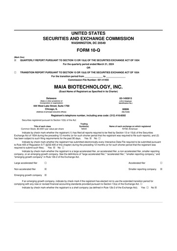Thumbnail MAIA Biotechnology 10-Q Quarterly Report FY2024 