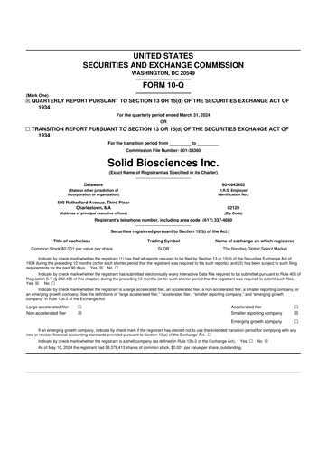 Thumbnail Solid Biosciences
 10-Q Quarterly Report FY2024 