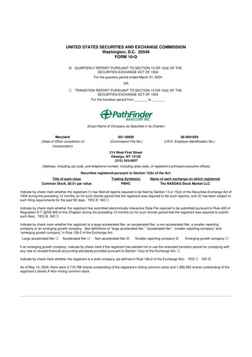 Miniature Pathfinder Bancorp 10-Q Rapport trimestriel 2024 