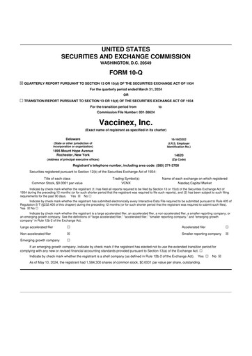 Thumbnail Vaccinex 10-Q Quarterly Report FY2024 