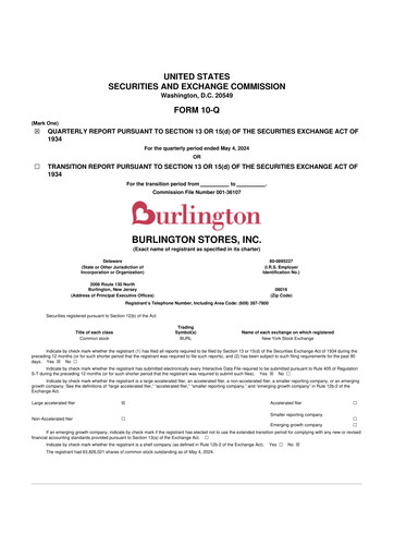 Thumbnail Burlington Stores 10-Q Quarterly Report FY2024 