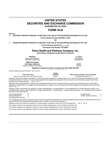 Miniature Petco 10-Q Rapport trimestriel 2024 