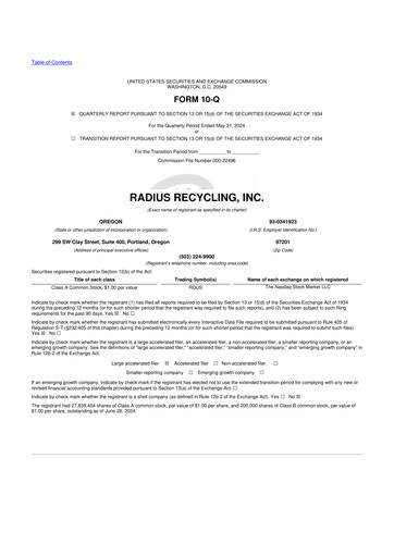 Thumbnail Radius Recycling 10-Q Quarterly Report FY2024 