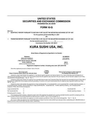 Thumbnail Kura Sushi USA 10-Q Quarterly Report FY2024 