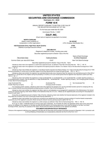 Thumbnail Culp, Inc. 10-K Annual Report 2024