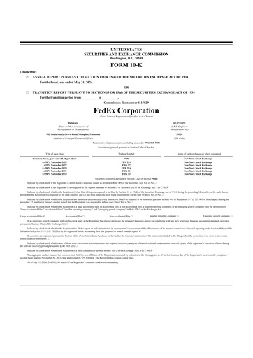 Thumbnail FedEx 10-K Annual Report 2024