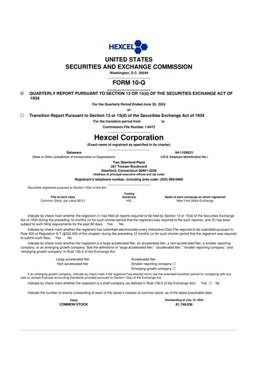 Thumbnail Hexcel
 10-Q Quarterly Report FY2024 