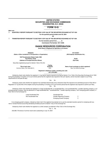 Thumbnail Range Resources
 10-Q Quarterly Report FY2024 