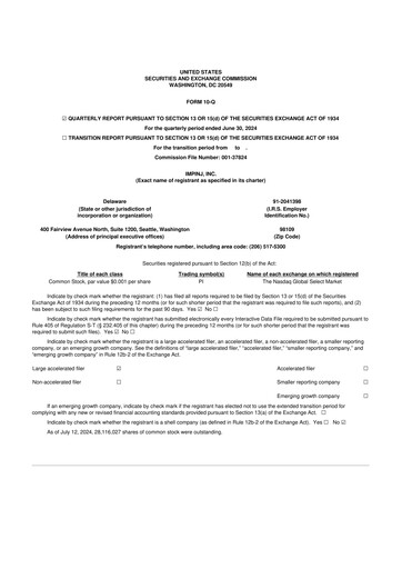 Thumbnail Impinj 10-Q Quarterly Report FY2024 