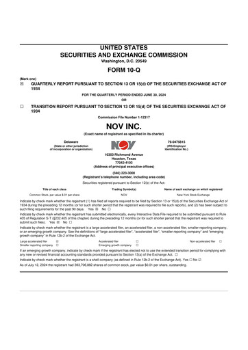 Thumbnail NOV 10-Q Quarterly Report FY2024 