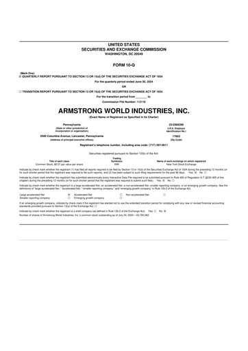 Vorschaubild Armstrong World Industries
 10-Q Quartalsbericht 2024 