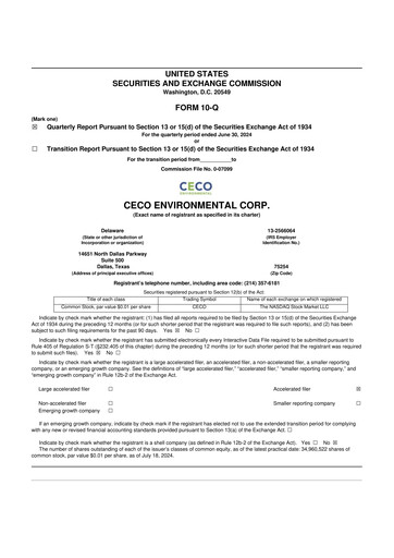 Thumbnail CECO Environmental
 10-Q Quarterly Report FY2024 