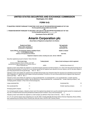 Thumbnail Amarin Corporation
 10-Q Quarterly Report FY2024 