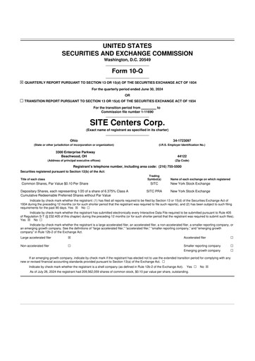 Thumbnail SITE Centers
 10-Q Quarterly Report FY2024 