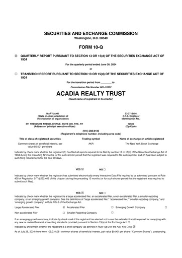 Thumbnail Acadia Realty Trust
 10-Q Quarterly Report FY2024 