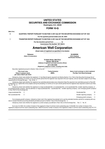 Thumbnail American Well
 10-Q Quarterly Report FY2024 