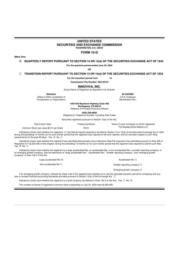 Thumbnail Innoviva 10-Q Quarterly Report FY2024 