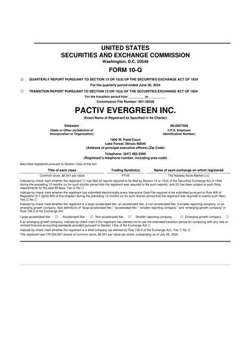 Thumbnail Pactiv Evergreen
 10-Q Quarterly Report FY2024 