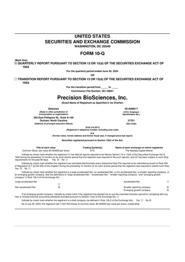 Thumbnail Precision BioSciences
 10-Q Quarterly Report FY2024 