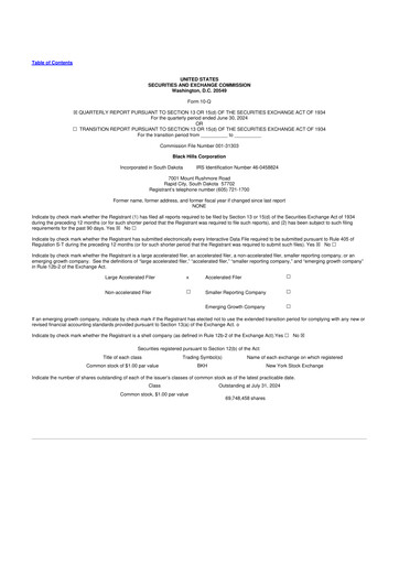 Thumbnail Black Hills 10-Q Quarterly Report FY2024 