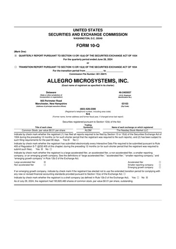 Thumbnail Allegro MicroSystems 10-Q Quarterly Report FY2025 