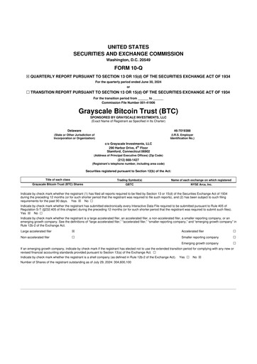 Vorschaubild Grayscale Bitcoin Trust 10-Q Quartalsbericht 2024 