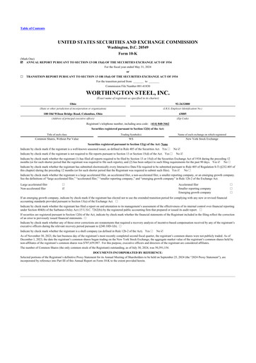 Thumbnail Worthington Steel 10-K Annual Report 2024