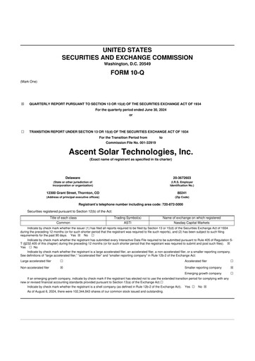 Thumbnail Ascent Solar Technologies 10-Q Quarterly Report FY2023 