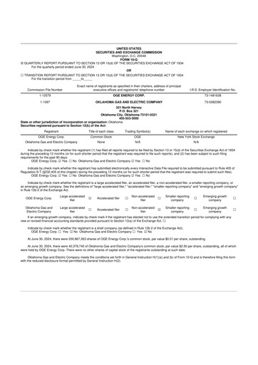Vorschaubild OGE Energy
 10-Q Quartalsbericht 2024 