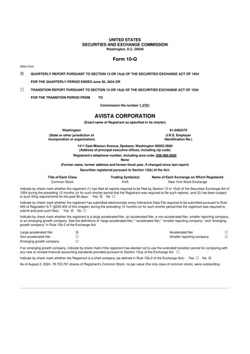 Thumbnail Avista
 10-Q Quarterly Report FY2024 